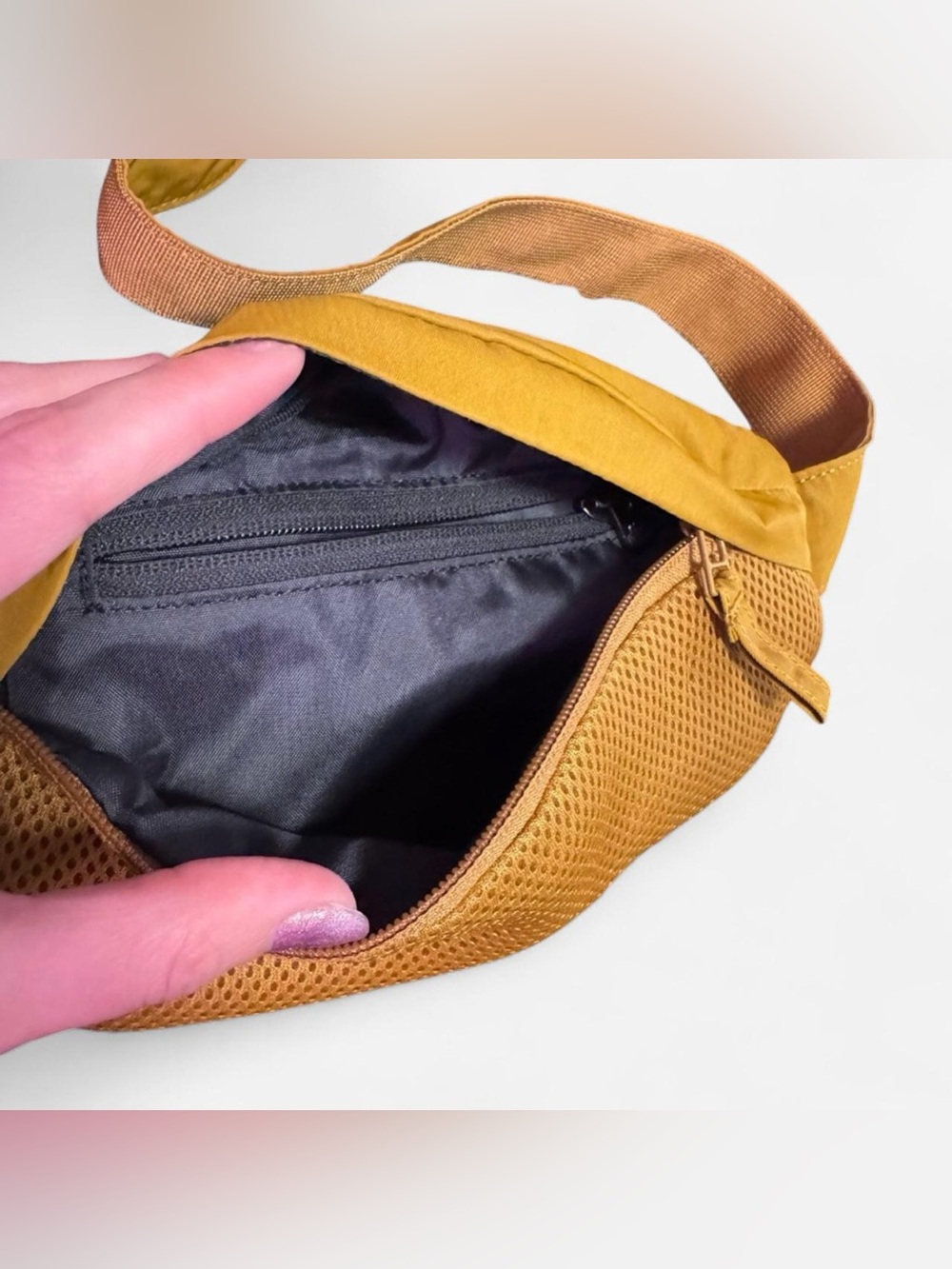 United By Blue Mustard Fanny Pack Crossbody Bag Dual Zip Sustainable Outdoor Tra - Picture 6 of 7